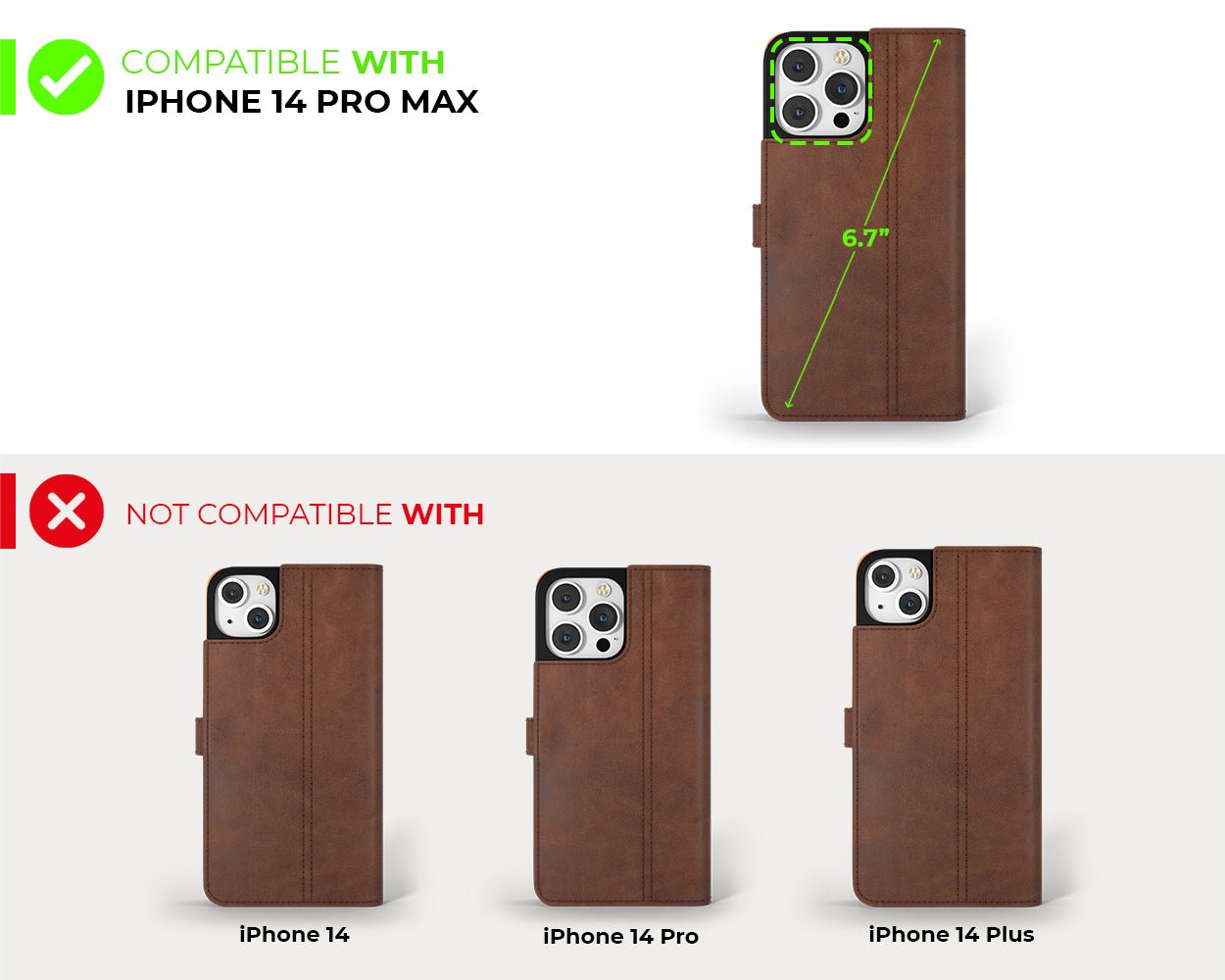 Apple iPhone 15 Pro Max - Vintage Leather Wallet Phone Case
