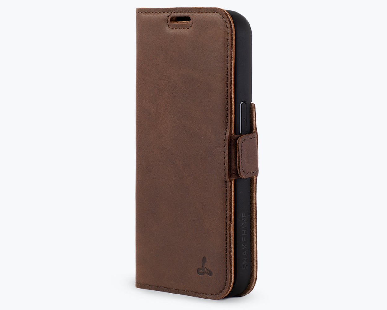 Apple iPhone 14 Pro - Vintage Leather Wallet Phone Case (Side Clasp)