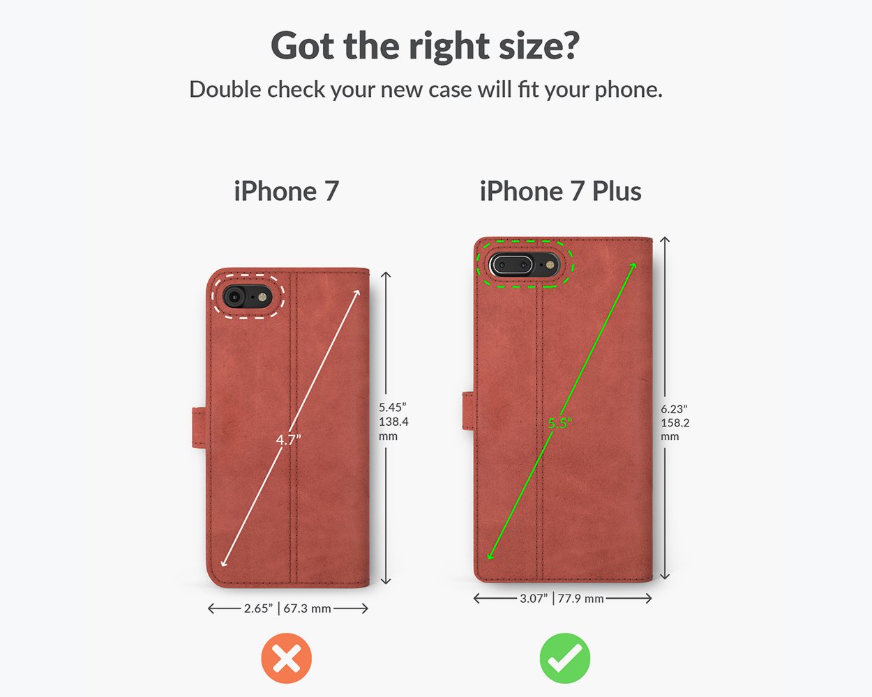 Apple iPhone 7 Plus - Vintage Leather Wallet Phone Case