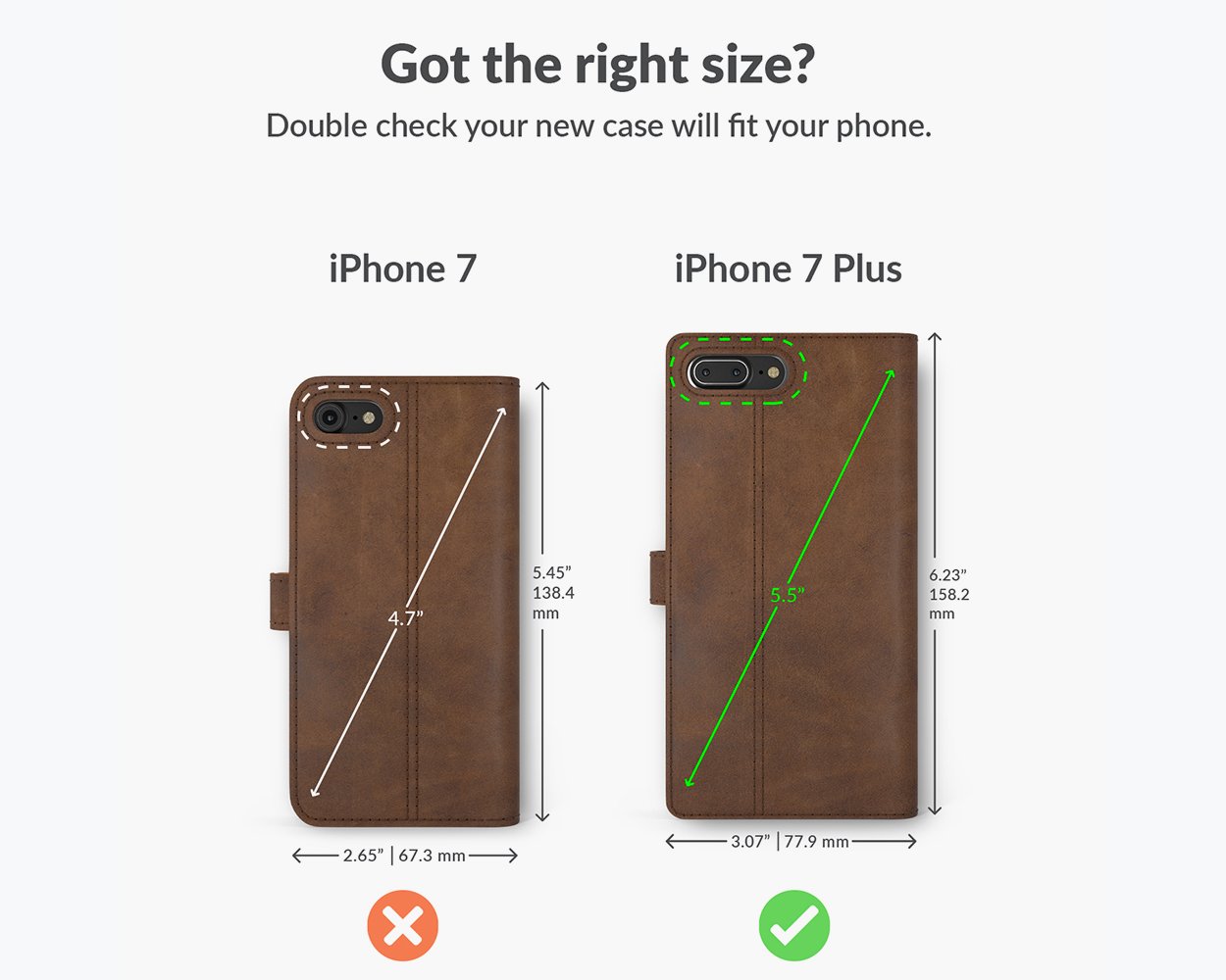 Apple iPhone 7 Plus - Vintage Leather Wallet Phone Case