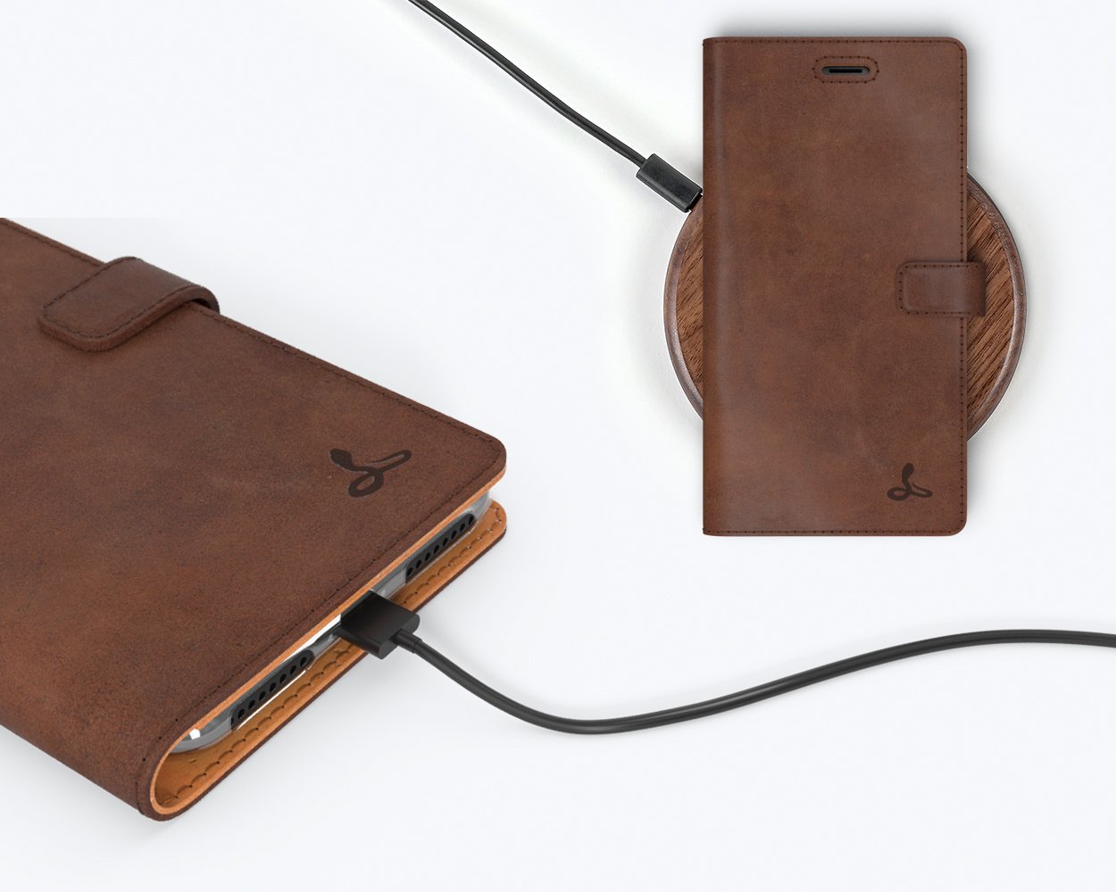 Apple iPhone 7 Plus - Vintage Leather Wallet Phone Case