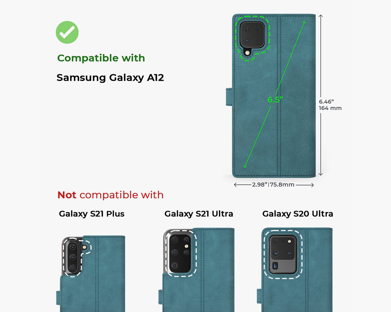 Samsung Galaxy A12 - Vintage Leather Wallet Phone Case