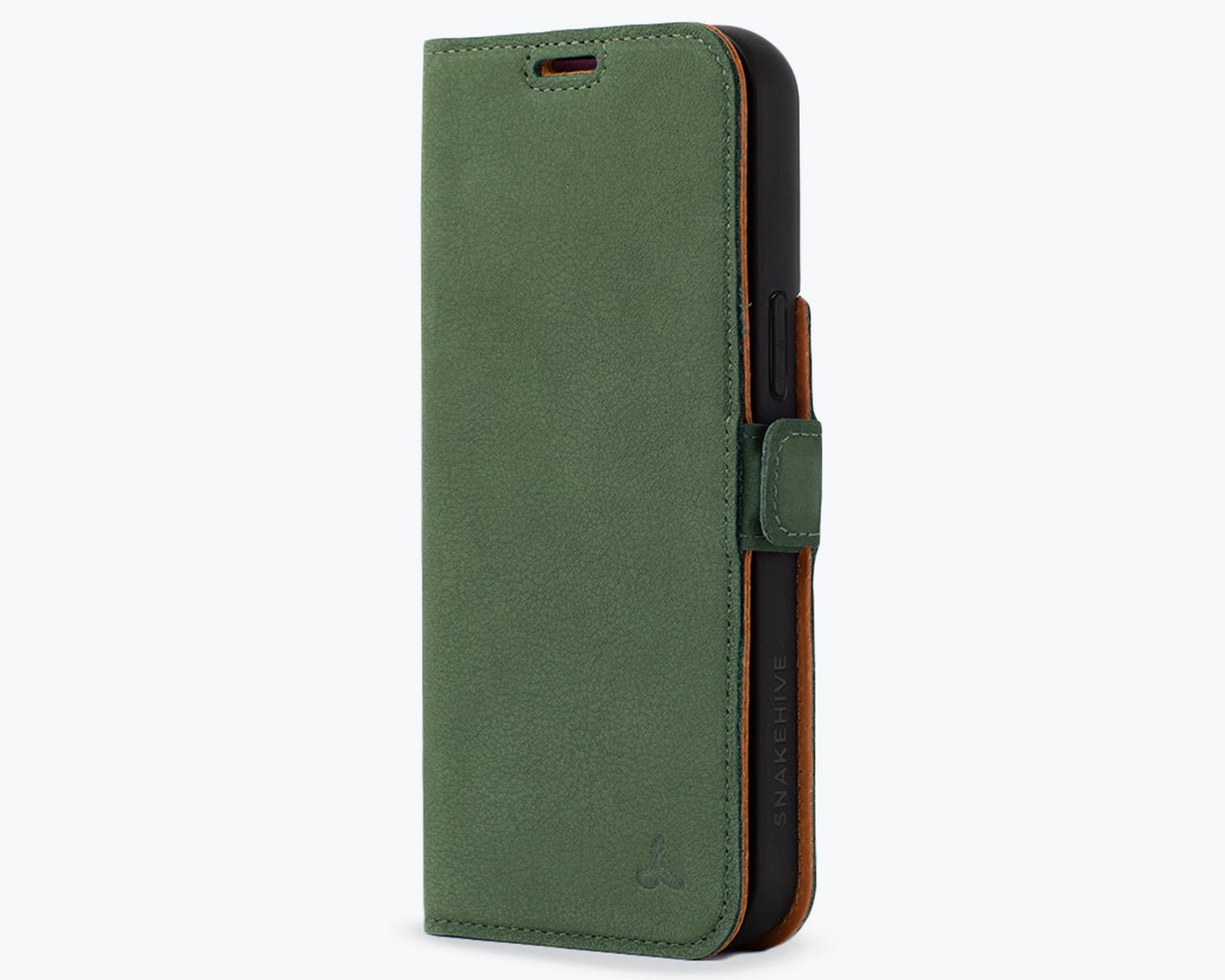 Apple iPhone 15 Pro Max - Vintage Leather Wallet (Side Clasp) Bottle Green Apple iPhone 15 Pro Max - Snakehive UK