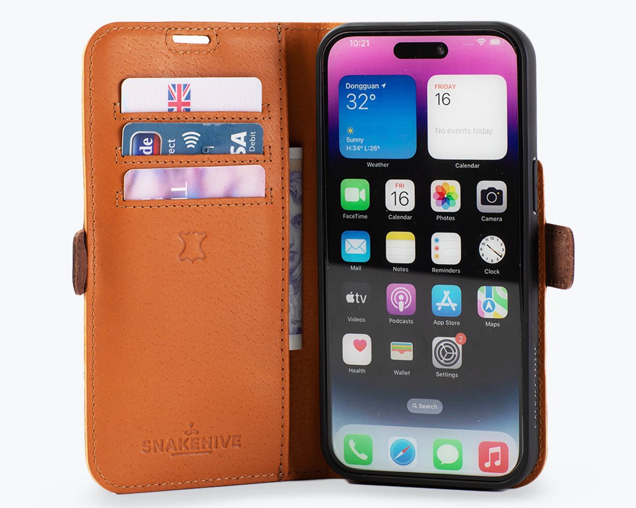 Apple iPhone 14 Pro Max - Vintage Leather Wallet (Side Clasp)
